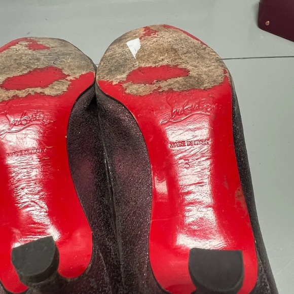 Christian Louboutin Purple Sparkle Kitten Heel Ballet Heels, size 37 - Picture 9 of 11